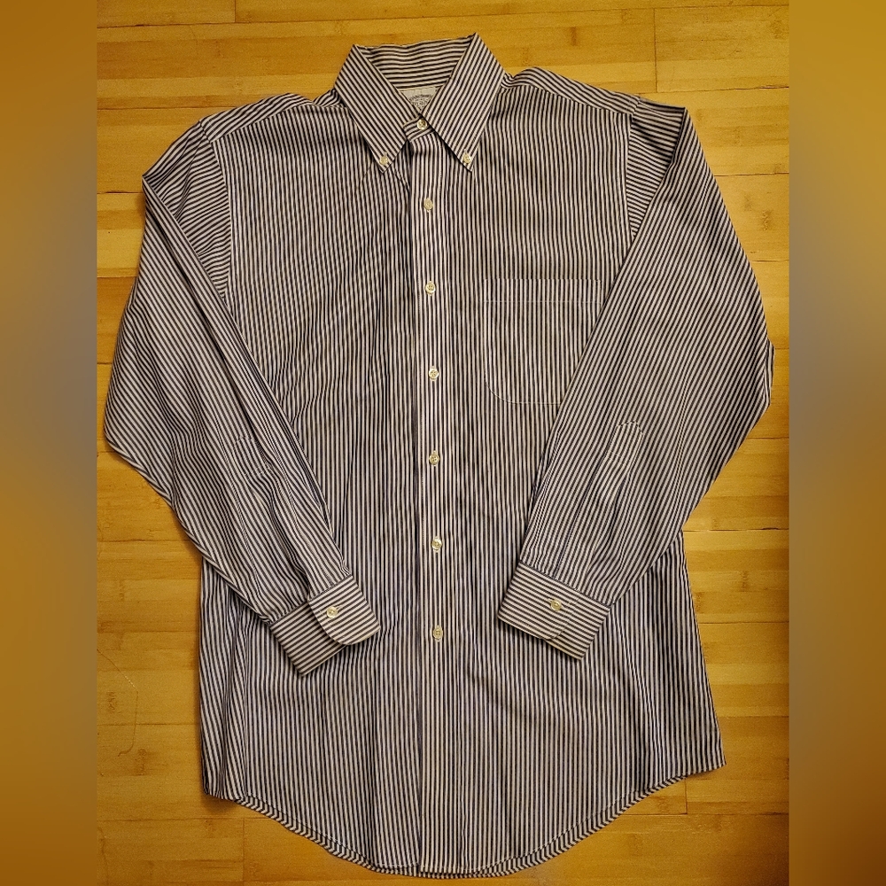 Brooks brother men slim fit stripe dress shirt